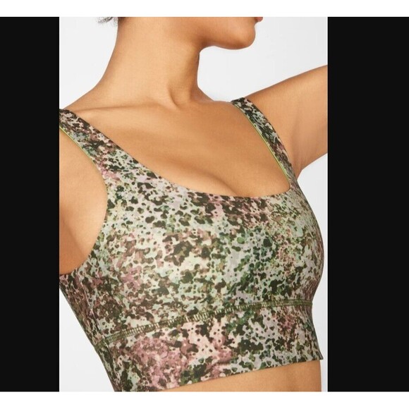 Fabletics Reversible Sports Bra XXS 0-2 Harlyn Earthen Brown Lime Green Citrus - Picture 12 of 16